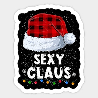 Sexy Claus Red Plaid Christmas Santa Family Matching Pajama Sticker